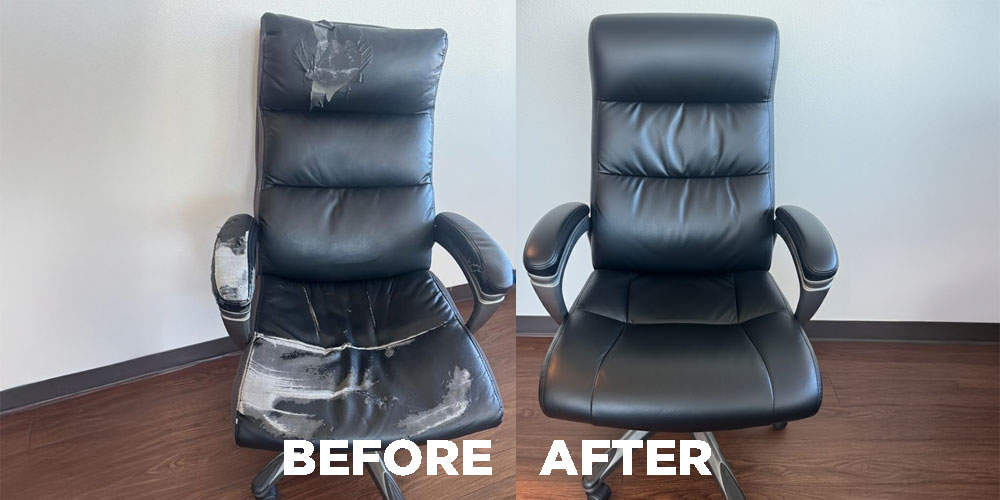sofa upholstery repair before & after